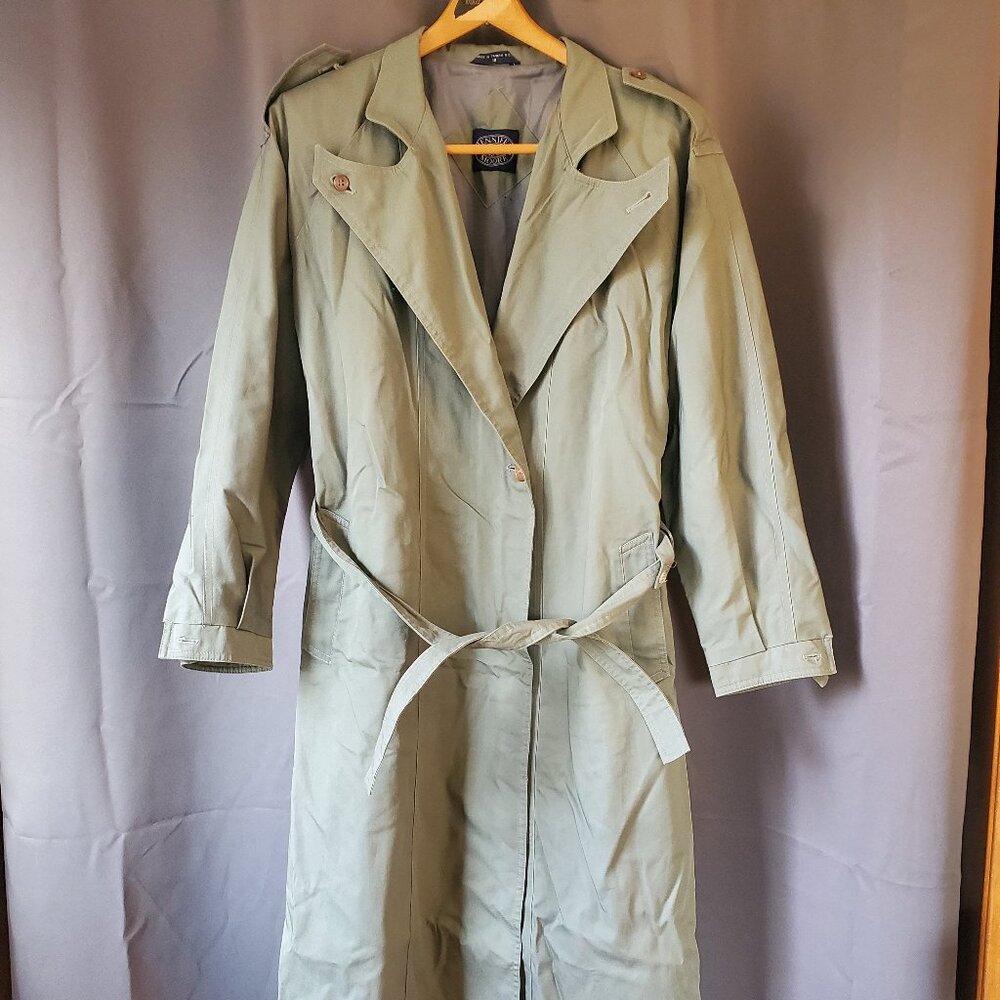 Single Belted Trench Coat Green Jennifer Moore